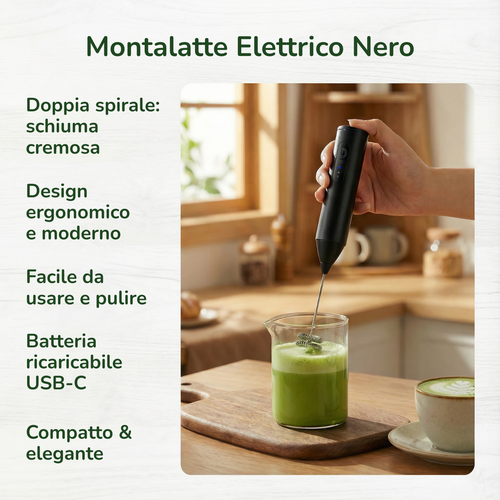 Frullino Elettrico Ricaricable USB-C