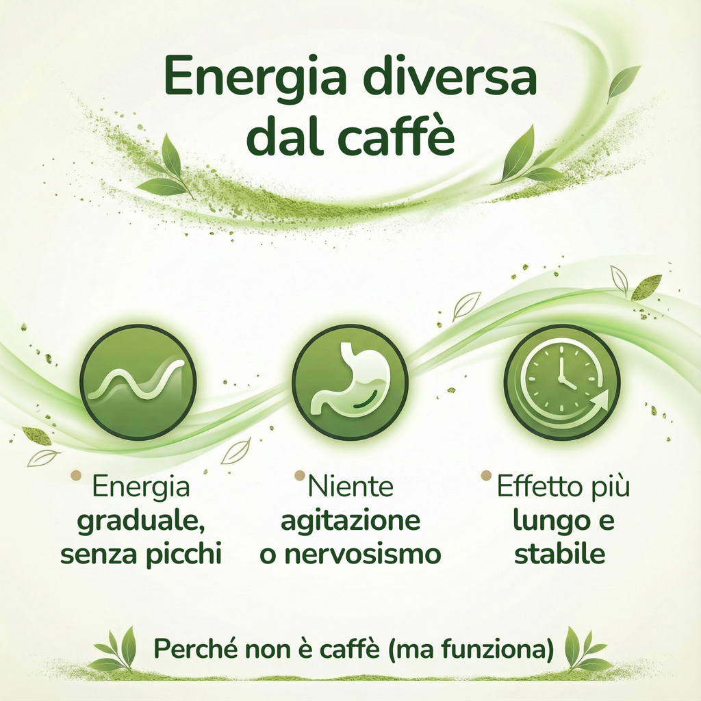 100% di foglie di tè verde Matcha, macinate finemente