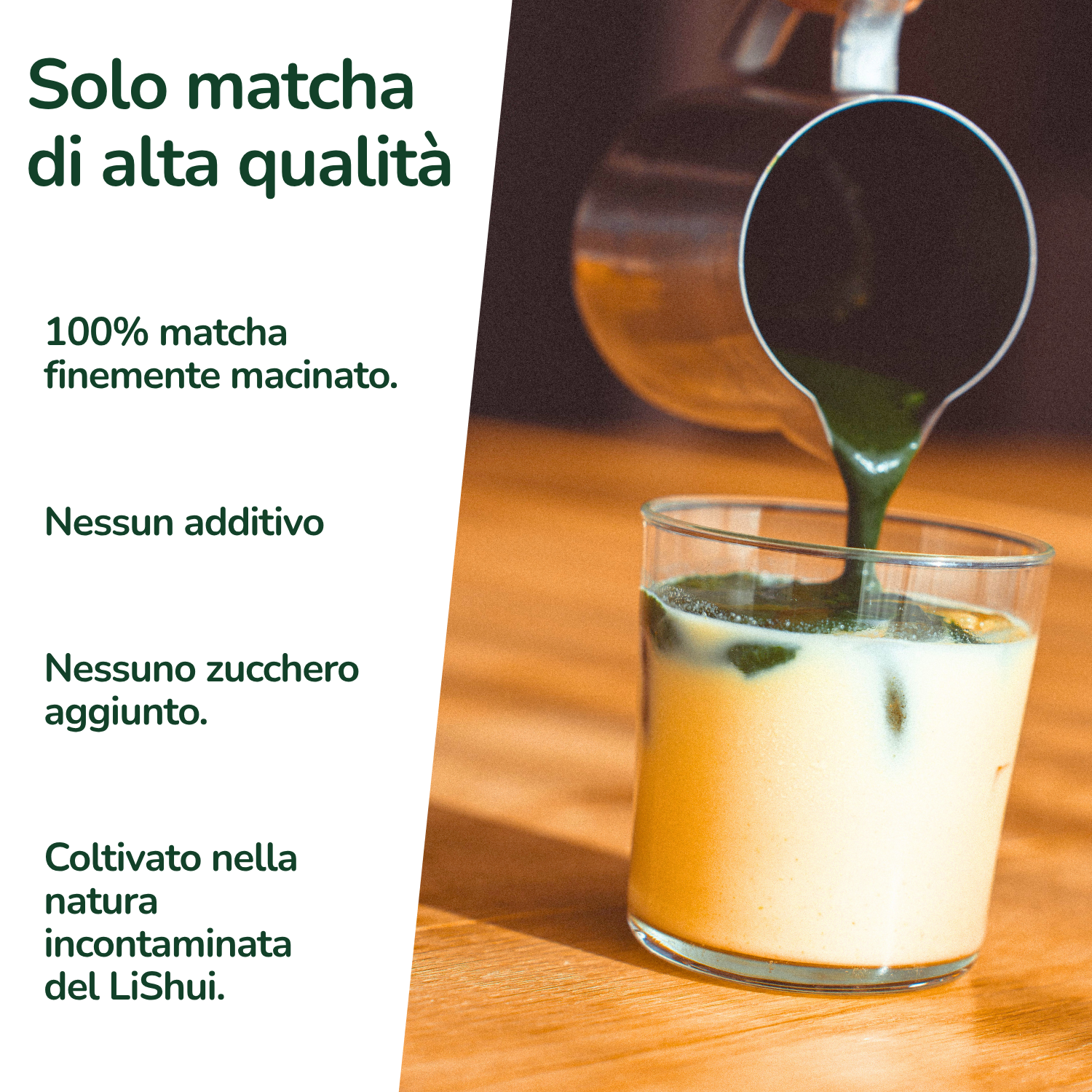 100% Foglie Tè Matcha, Macinate Finemente